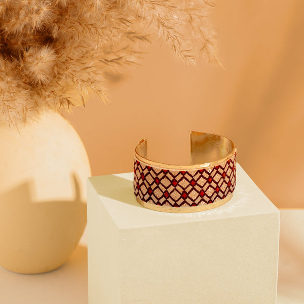 Gold Cuff with Dusk Embroidery
