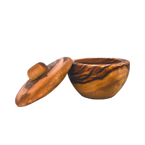 Small Olive Wood Jar with Lid