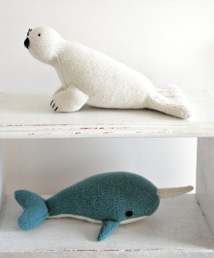 Knit Alpaca Stuffed Seal