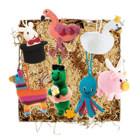 Party Animal Ornament Set of 7