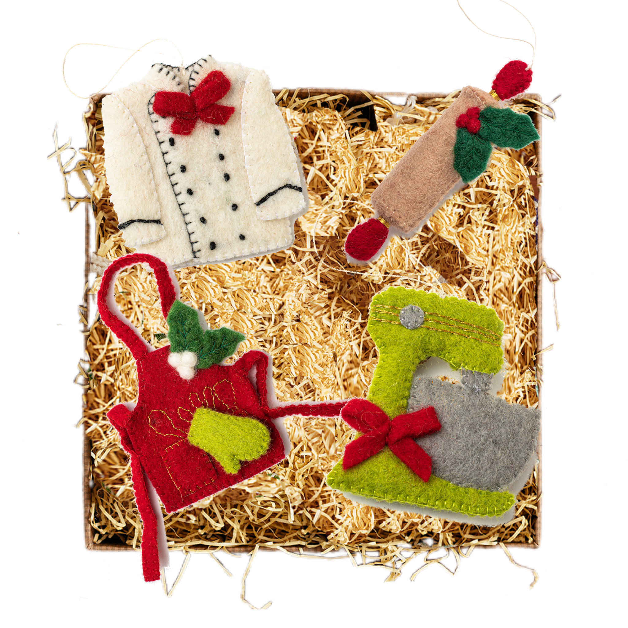 Felt Kitchen Ornaments - Set of 4