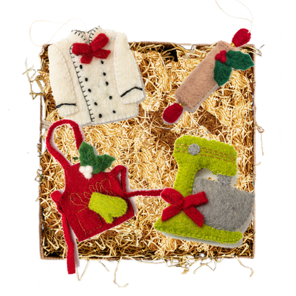 Felt Kitchen Ornaments - Set of 4