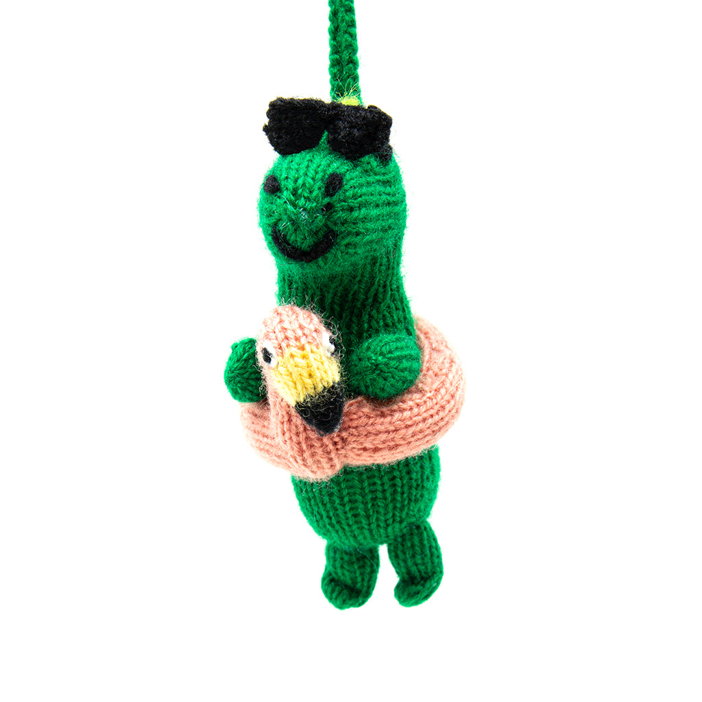 Party Dinosaur Knit Ornament