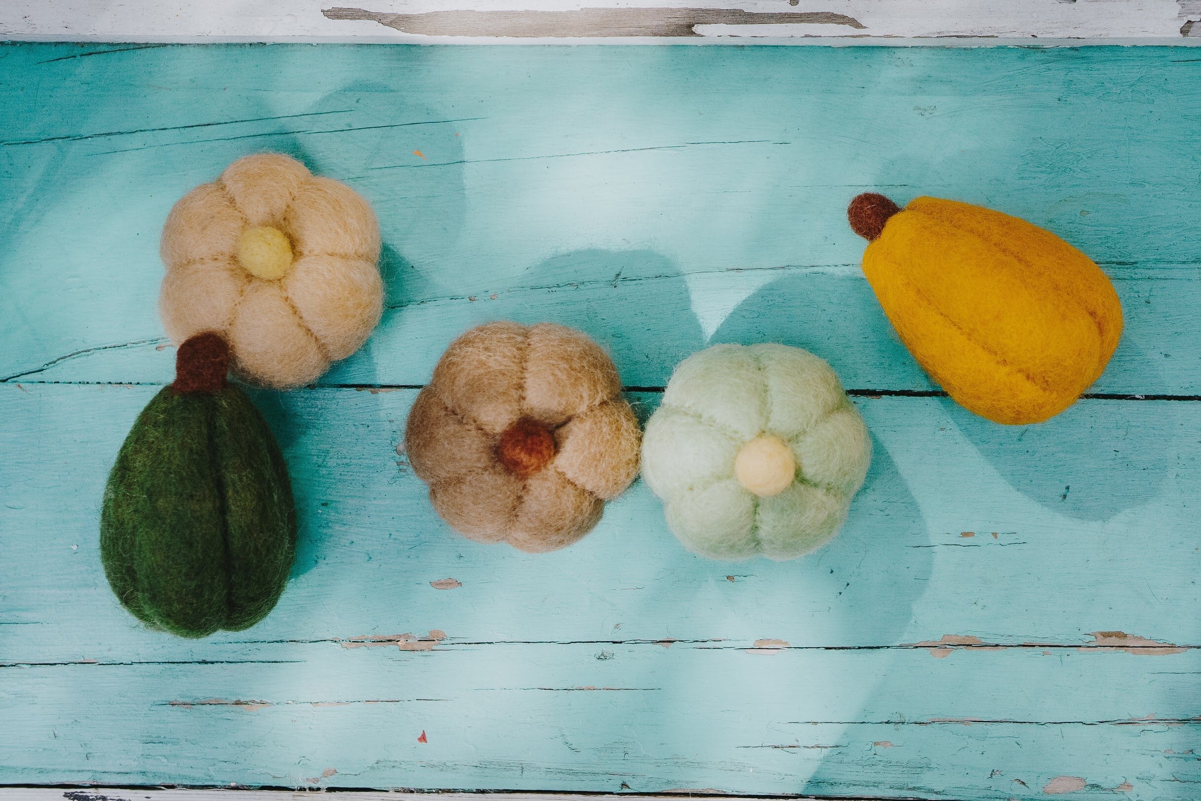 Felt Harvest Gourds - Set of 5