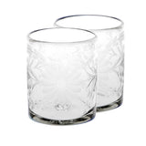 Clear Etched Glass Tumbler Set